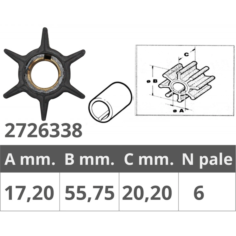GIRANTE HONDA 4T 35,40,45,50HP IMPELLER HONDA 19210-ZV5-003