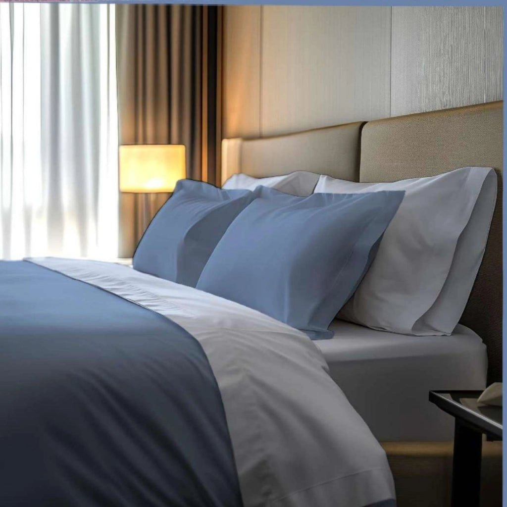 Rosinone, set Completo Letto Singolo in Percalle, blu