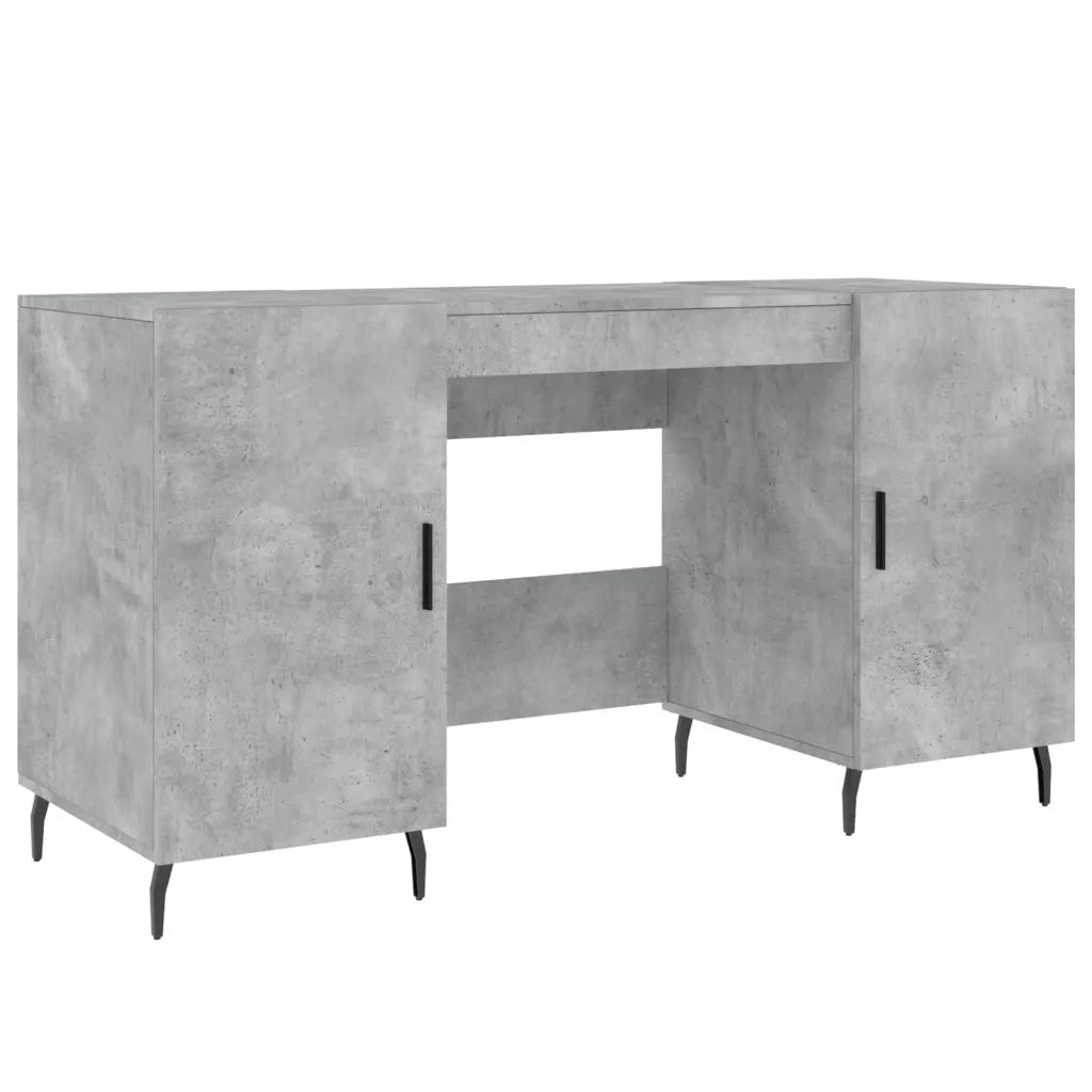 Scrivania | Tavolo da Ufficio Grigio Cemento 140x50x75 cm in Legno Multistrato