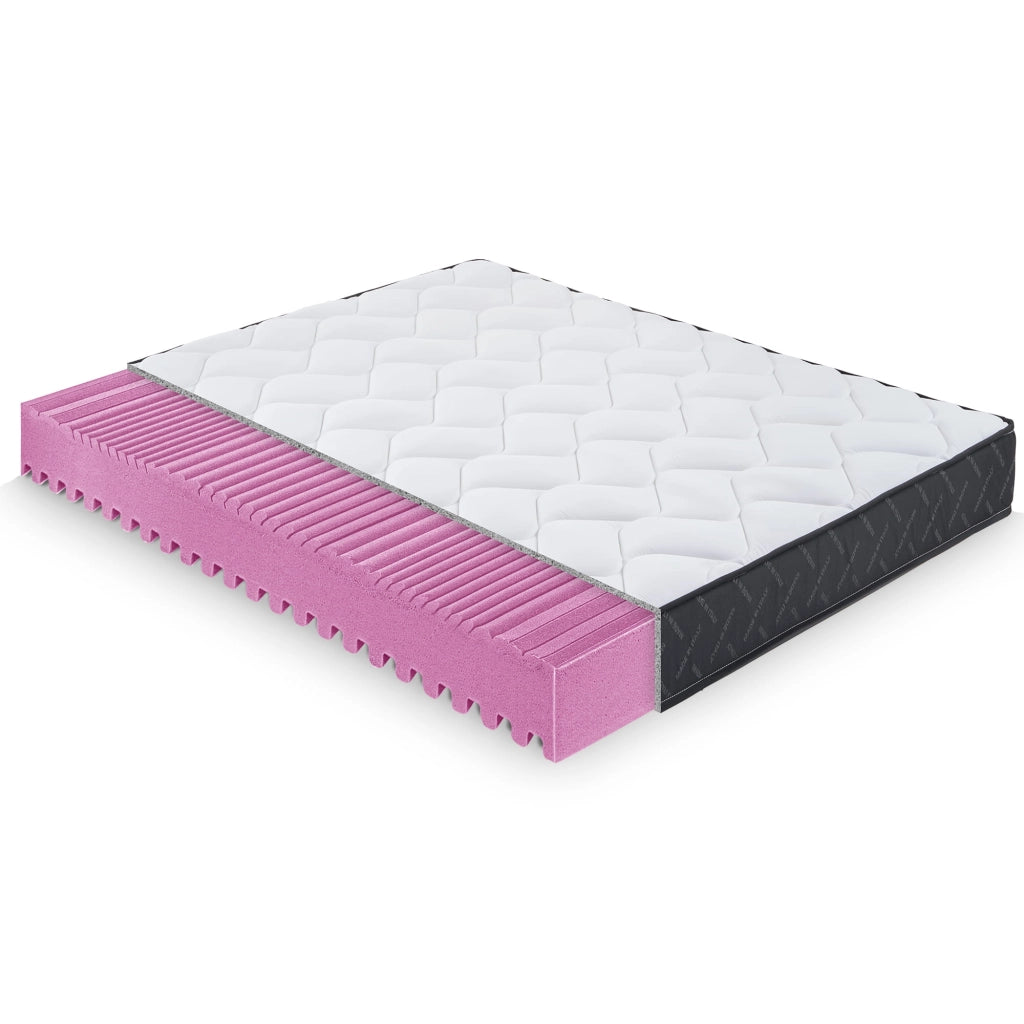 Materasso 180x200 cm in Memory Foam, Doppio Comfort H2/H3, H16 cm Rivestimento Sfoderabile, 7 Zone, 100% Made in Italy