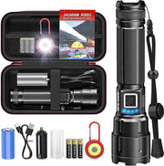 Lampada LED Portatile 30000 Lumen 5 Modalità - Ricaricabile con USB - Impermeabile Tattile - per Campeggiatori Escursionisti Emergenza - Funzionamento a Batterie