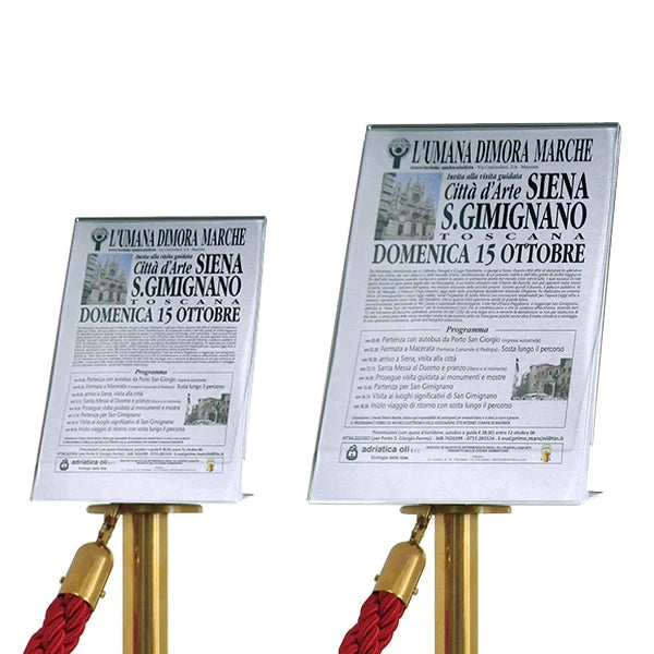 Porta segnale palina con cordone - A4 Orizzontale