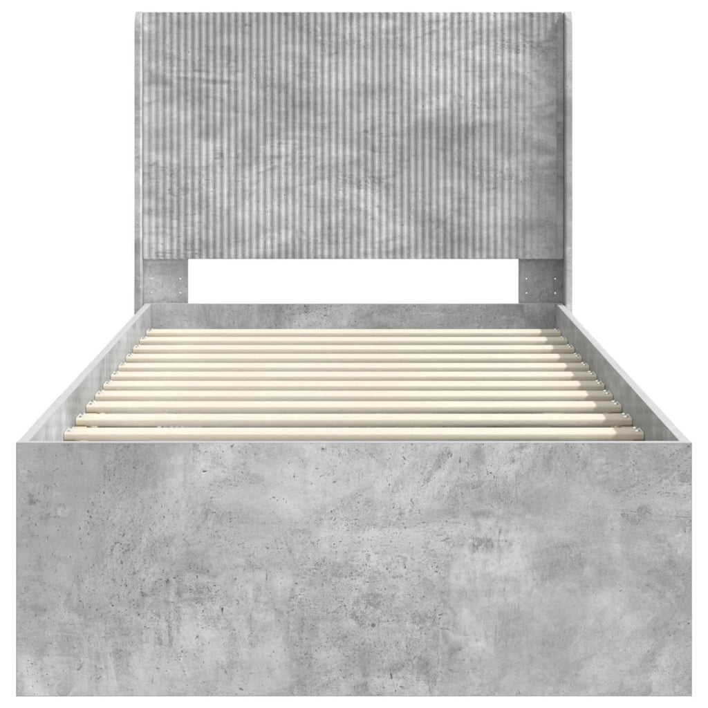 Struttura del letto con stoccaggio e testata Grigio Cemento 3413896