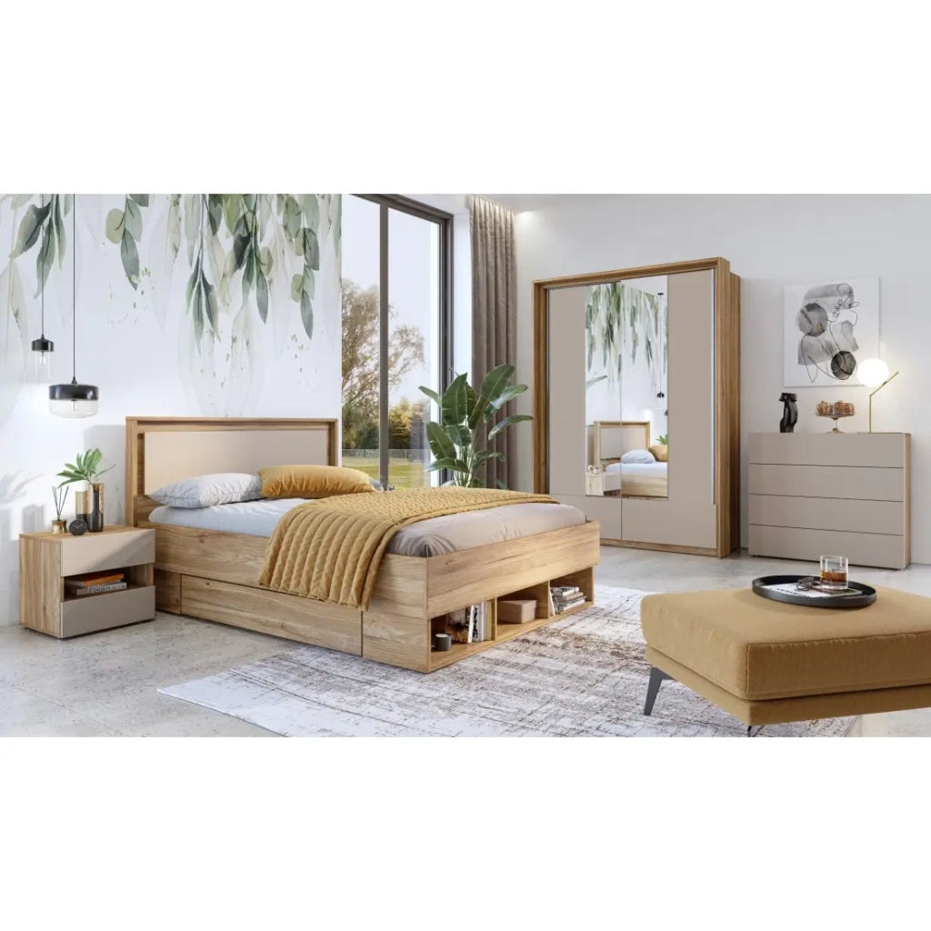 Set di 2 cassetti per letto VOX colore quercia e bianco