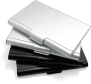 Supporto per biglietto da visita super luminoso - Otre in alluminio - Etui metallico - 4 pezzi - 9cm x 6cm - Stile a chiusura rapida