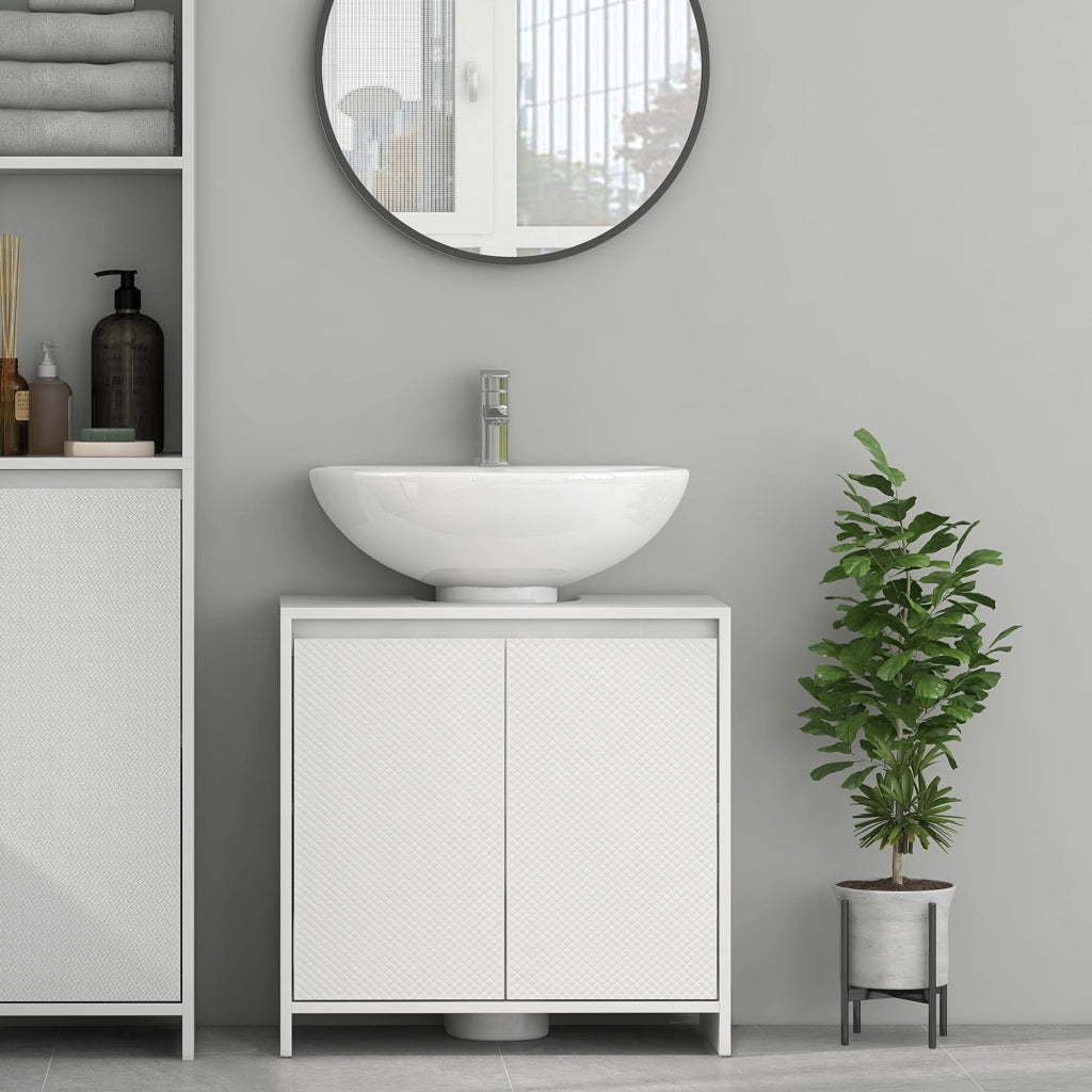 Mobile Sottolavabo con Ripiano ¨C Zephmum ¨C Bianco 60x30x60 cm