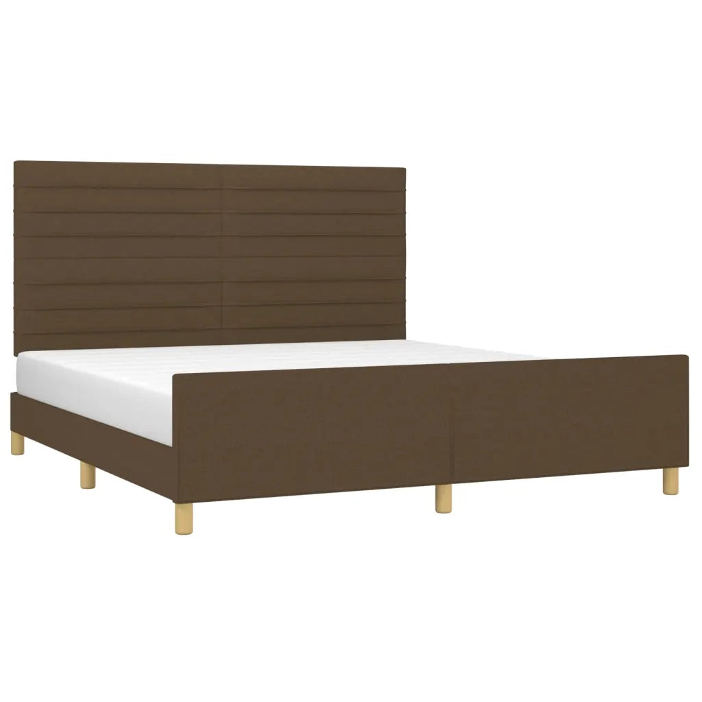 Letto matrimoniale | Letto per adulti | Giroletto senza Materasso Marrone Scuro 180x200 cm Tessuto