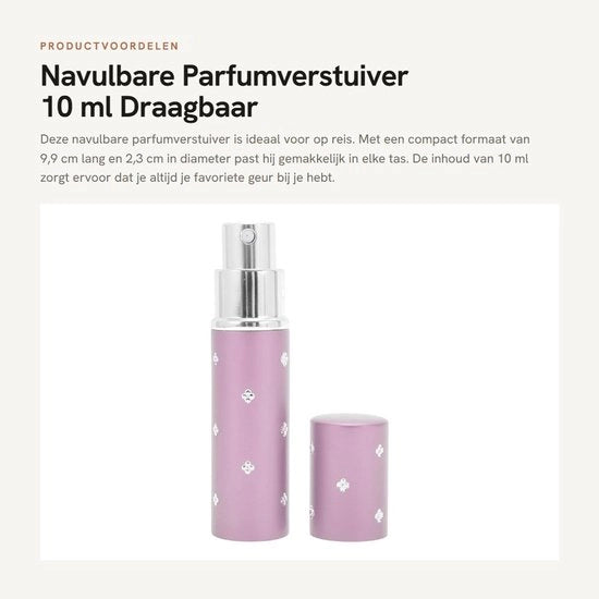 Spruzzatore di profumo portatile 10 ml - Flacone di profumo compatto 9,9 cm - Inhoud 6 ml - Navicella senza problemi