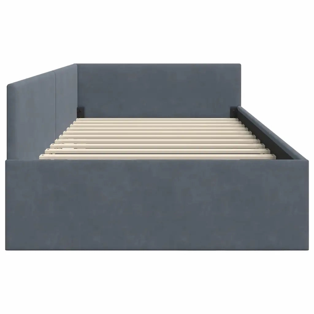 Cornice del letto ad angolo Grigio scuro 80 cm x 200 cm Velluto 42016062