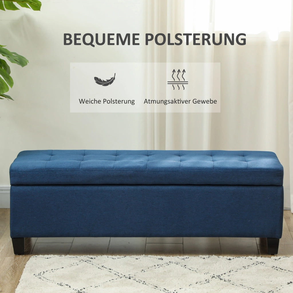 Divano con cassetti ¨C zephmum ¨C blu, 125x49x41 cm