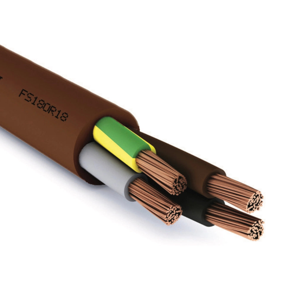 Cavo elettrico gommato marrone multipolare fs18or18 3 fili *** lunghezza metri 10, sezione conduttore 3x1mmq, confezi...