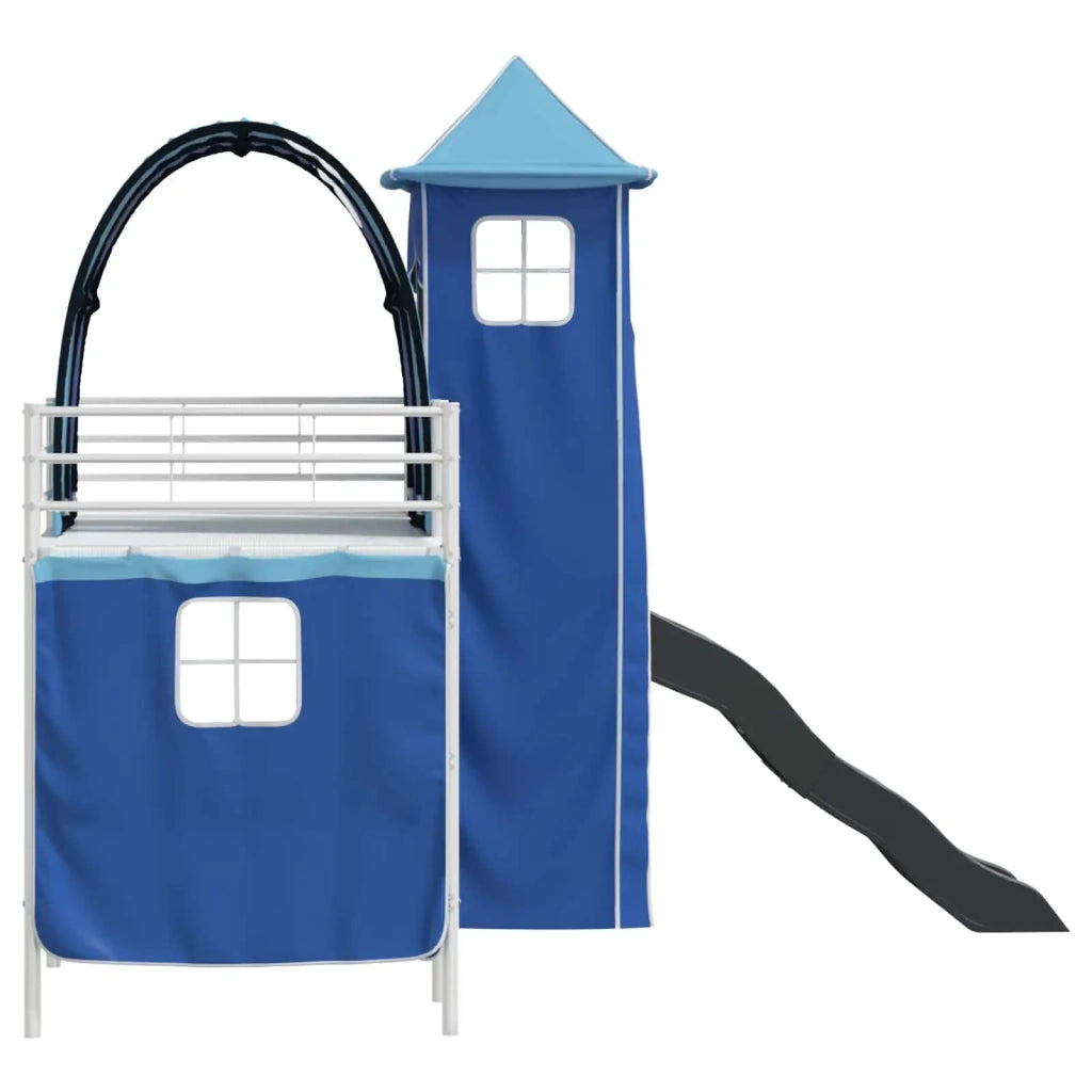 Struttura del letto loft per bambini Bianco e Blu 100 x 190 cm 42020903