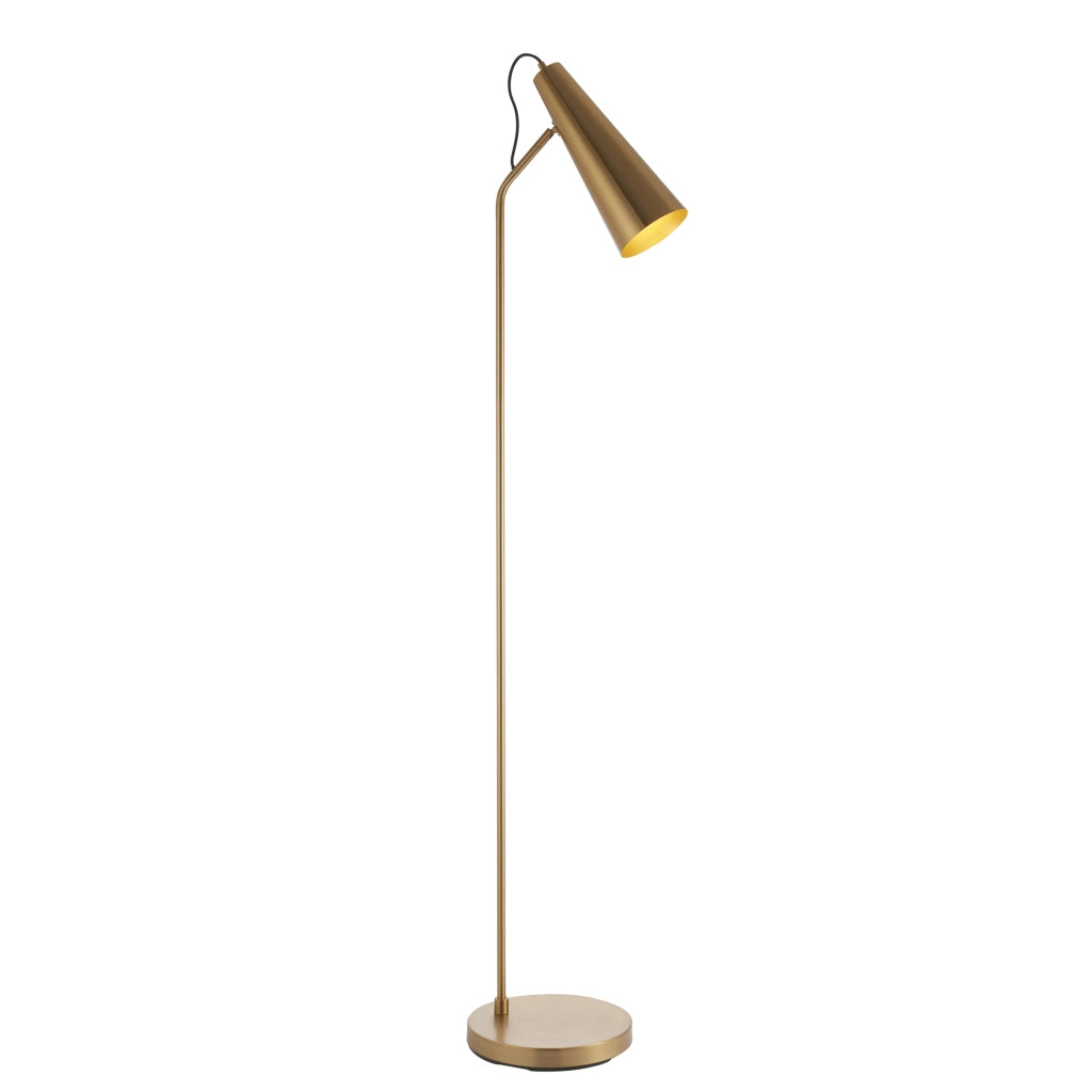 Lampada da terra industriale ottone antico E27 Endon