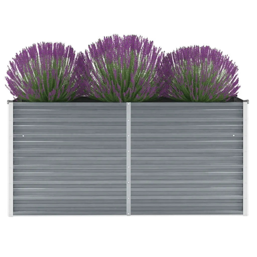 Fioriere | Cassetta per fiori | Letto Rialzato Giardino in Acciaio Zincato 160x40x77 cm Grigio