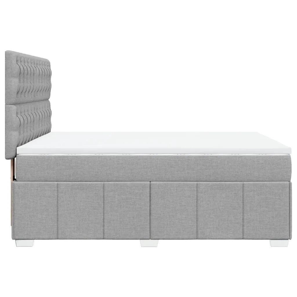 Giroletto a Molle con Materasso Grigio Chiaro 140x200cm Tessuto 3293998