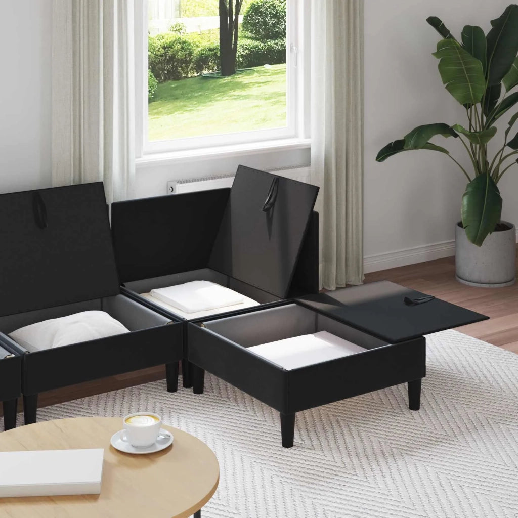 Set di mobili per il soggiorno con cuscino 4 pcs Nero Velluto 3413755