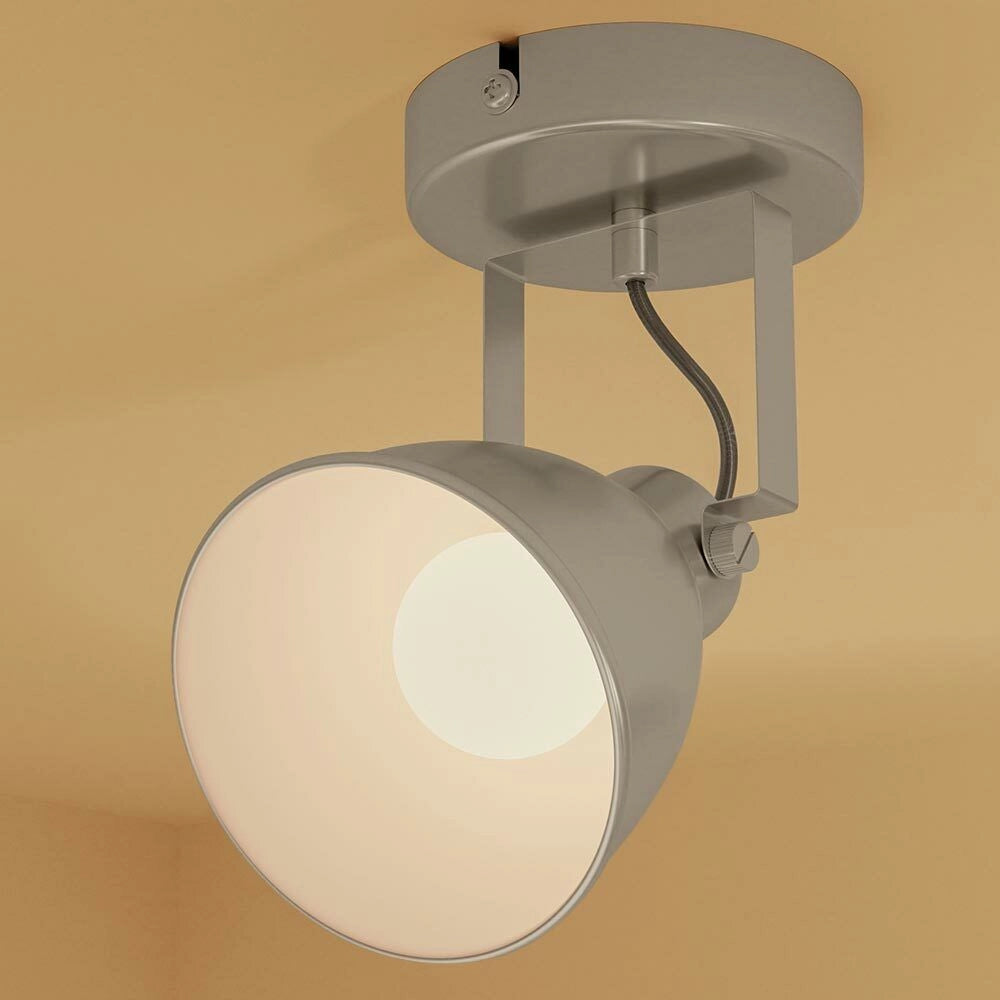 Lampada Applique Parete Faretto Direzionabile Metallo Design Moderno E14 Silver