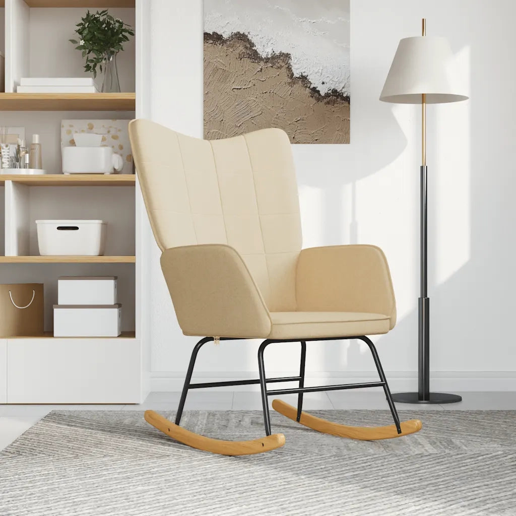 Sedia a Dondolo Crema in Tessuto 328009