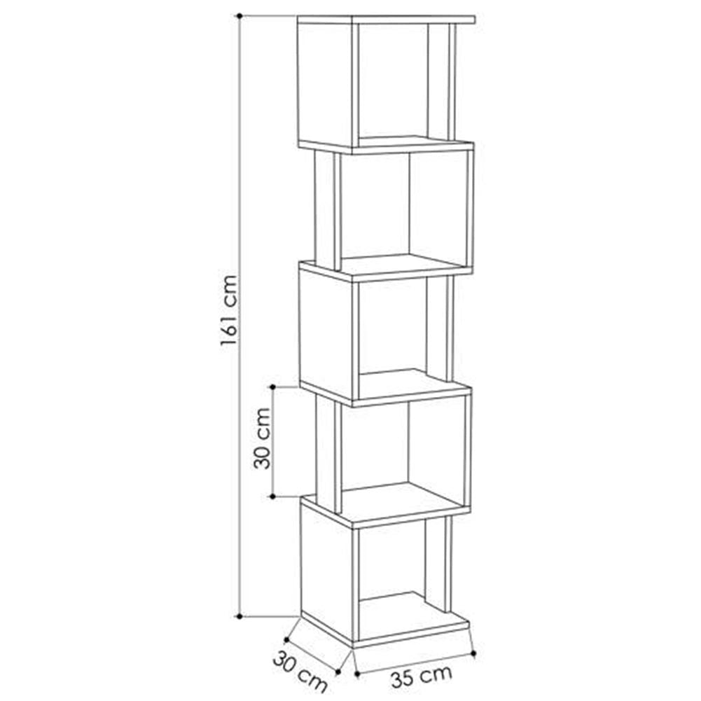 Libreria 161x35x30 cm Design Moderno Scaffale Modulare 5 Ripiani in MDF Grigio