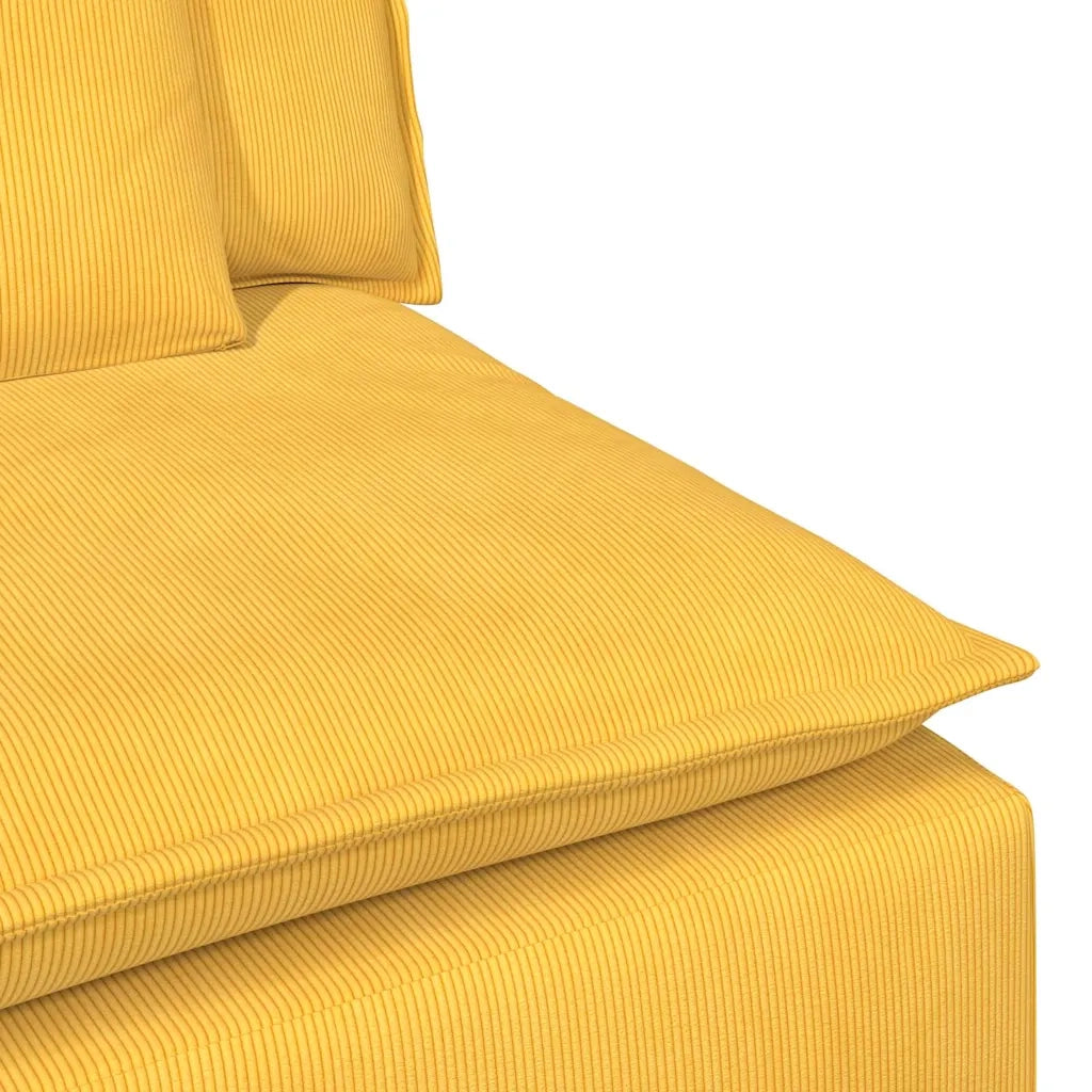 Modulo Centrale Divano Modulare con Cuscini Giallo Chiaro 100cm 4104443