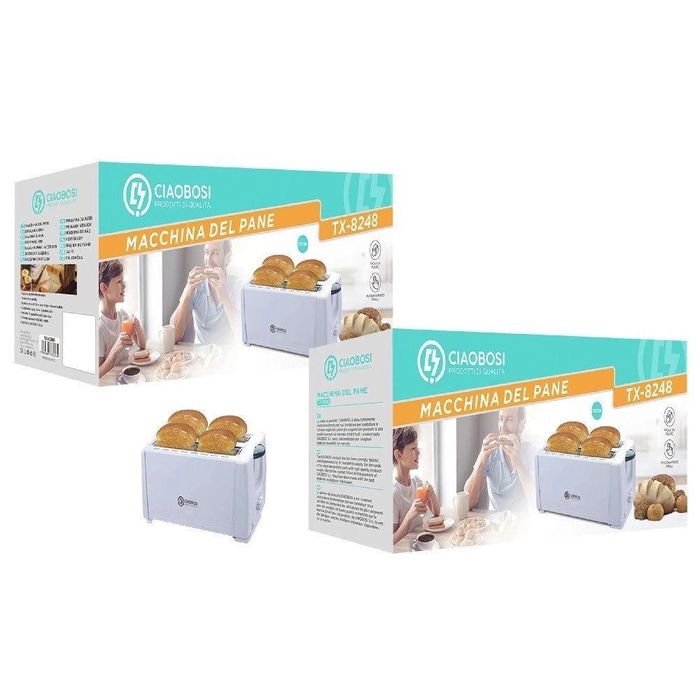 Trade Shop - Tostapane Classico Tosta Fette Pane Multifunzione 1200w Vassoio Briciole Tx-8248 -
