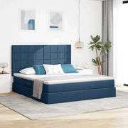 Letto con contenitore e materasso Blu 180 x 200 cm Poliestere 3371801
