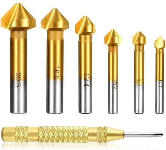 Kit di rivettatura a sei pezzi - set di rivettatori - rivettatore - rivettatura a titanio - Ø 6,3-20,5 mm - set di rivetti mancanti - adatto a uso generico