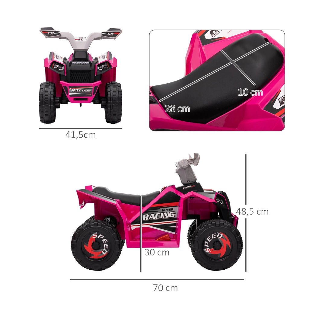 Quad Elettrico per Bambini 6V ¨C Xylo ¨C Rosa 70x41,5x48,5 cm