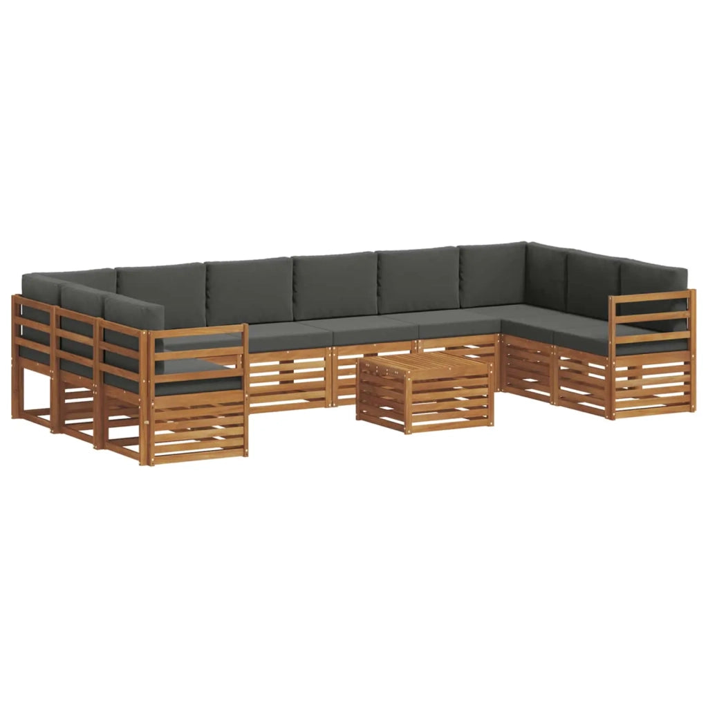 Set divano sezionale con cuscino 11 pcs Naturale e Antracite 3375582
