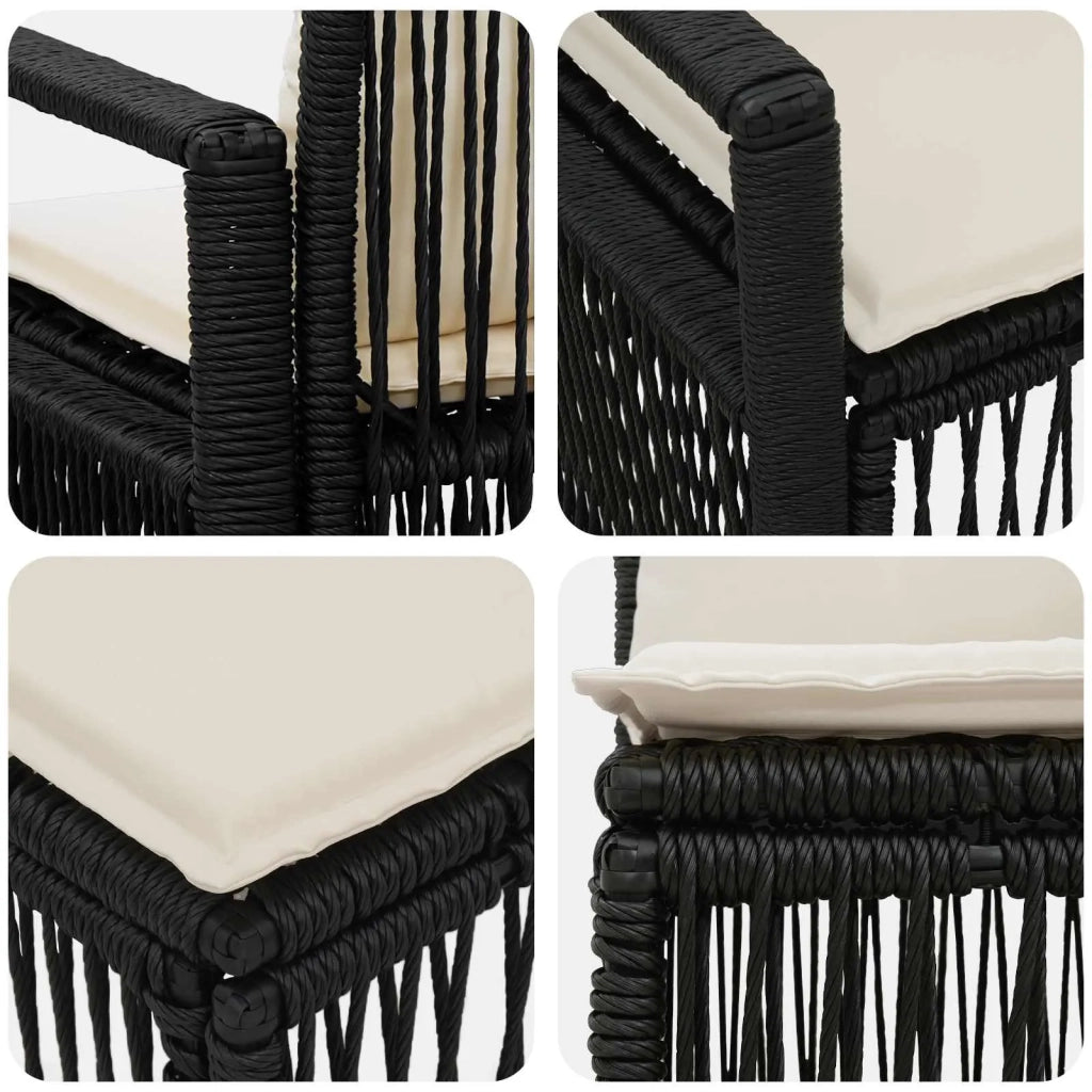 Set Divano da Giardino 7 pz Nero polyrattan 3435784