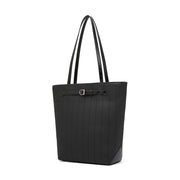 Borsa tote da donna in vera pelle, nera.