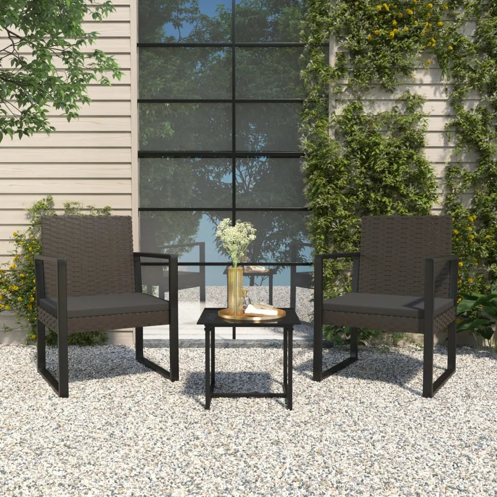 Poltrona da Giardino con Cuscino Nero in Polyrattan CFW9015321