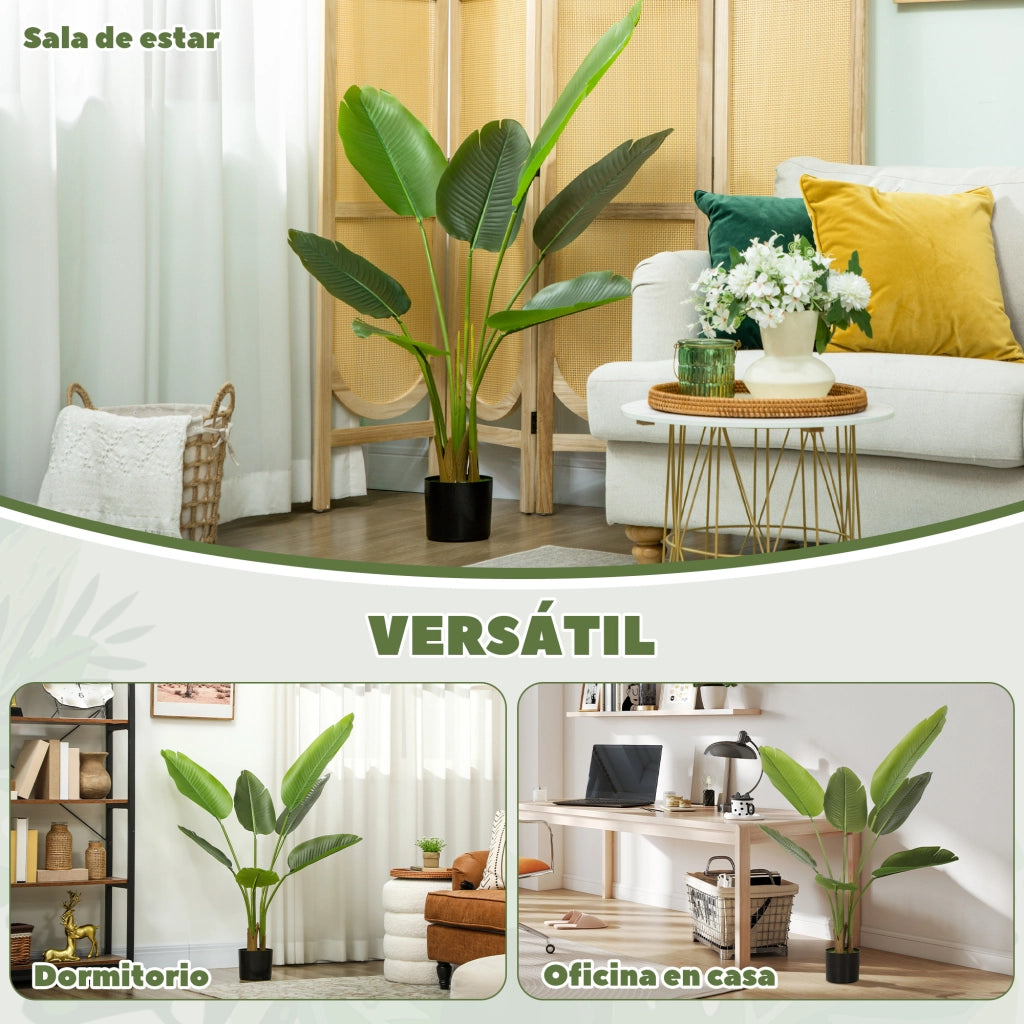 Pianta Artificiale Uccello del Paradiso con Vaso Interni ¨C zephmum ¨C Verde 109 cm