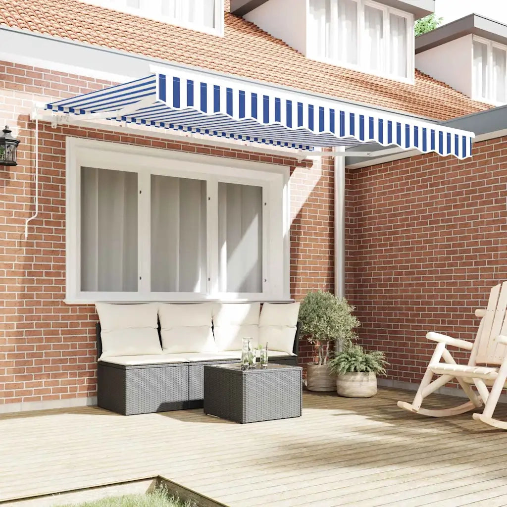 Telo di ricambio per tenda da sole Blu e Bianco 3,5 x 2 m 42000374