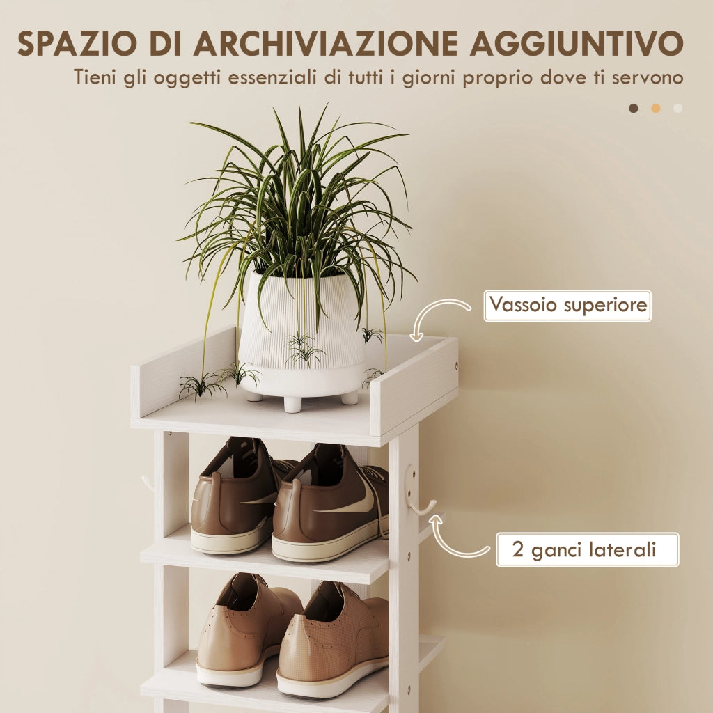 Scarpiera con Ripiani per Ingresso e Corridoio ¨C Zephmum ¨C Bianco