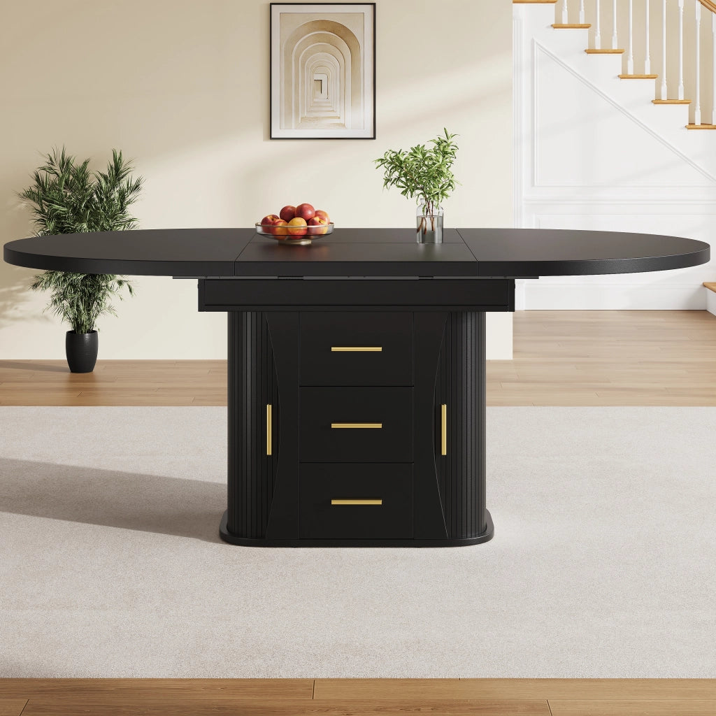 TAVOLO allungabile 118-158 cm MDF nero