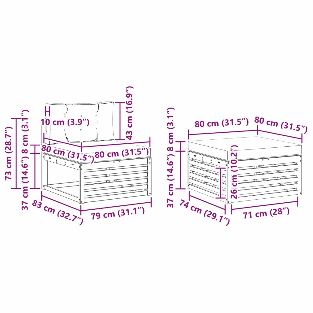 Set di divani da esterno 5 pz Bianco e Crema Poliestere 3390305