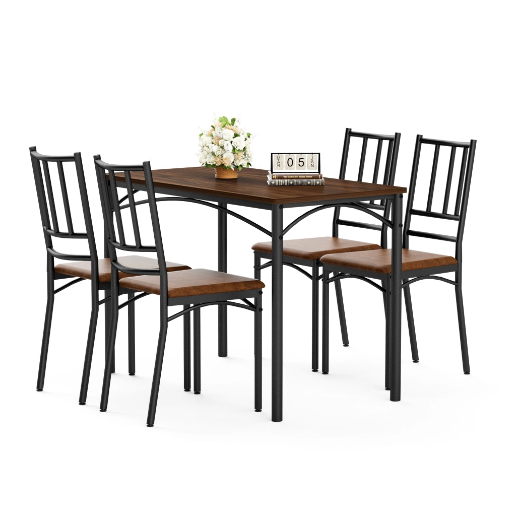 Tavolo da Pranzo con 4 Sedie ¨C MINIMAL ¨C Noce, 110x60x76.5 cm