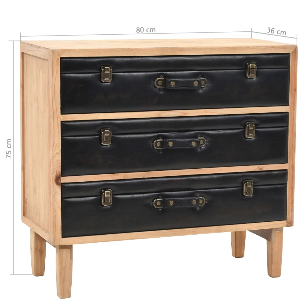 Cassettiera in Legno Massello di Abete 80x36x75 cm 245778