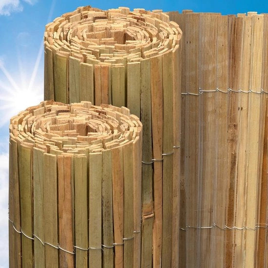 Schermo di Bamboe 140x300 cm - Ombreggiatore FSC® a Base di Bamboe Resistente al Vento per Giardino e Balcone