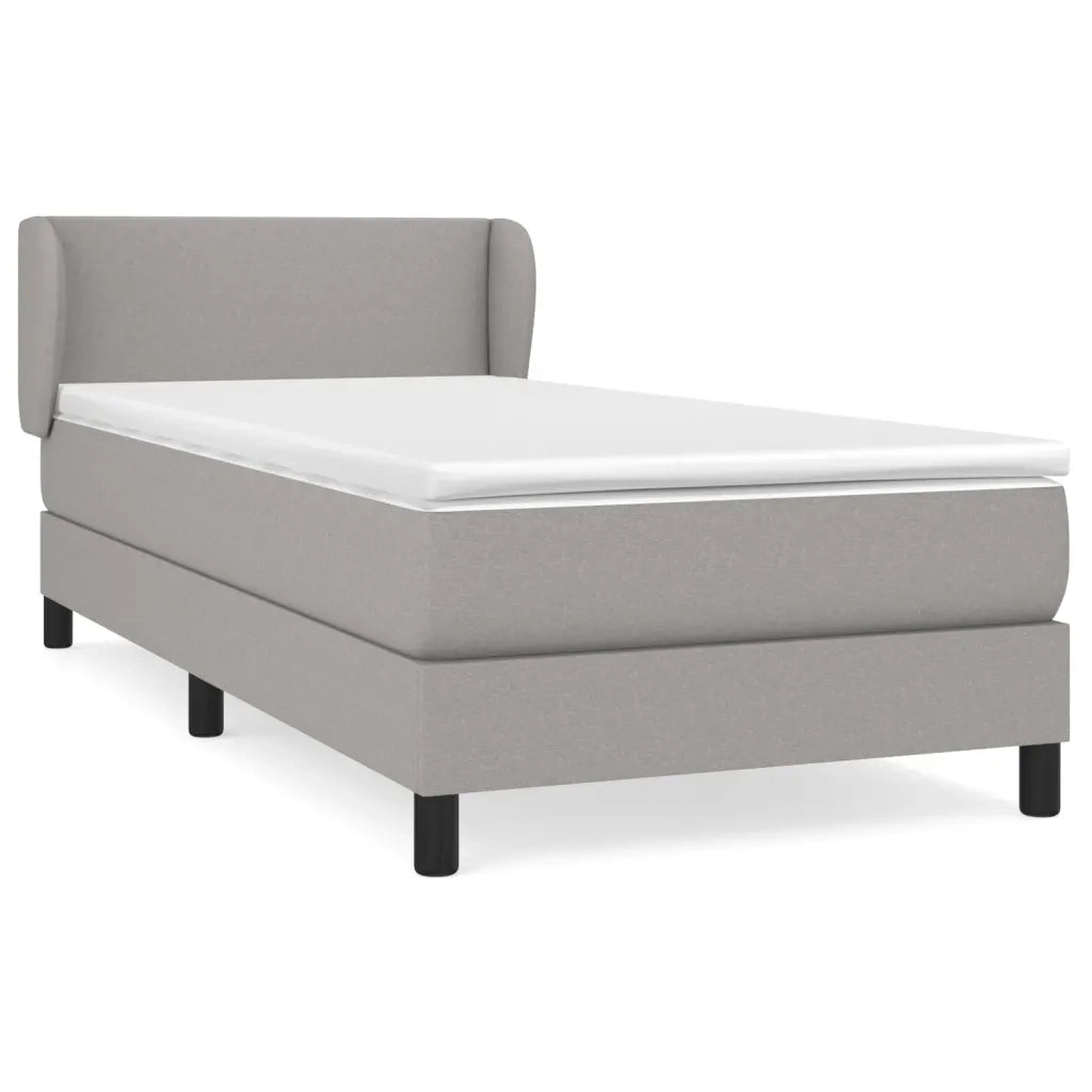 Giroletto a Molle con Materasso-Struttura Letto con Materasso Grigio Chiaro 90x200 cm Tessuto 982629