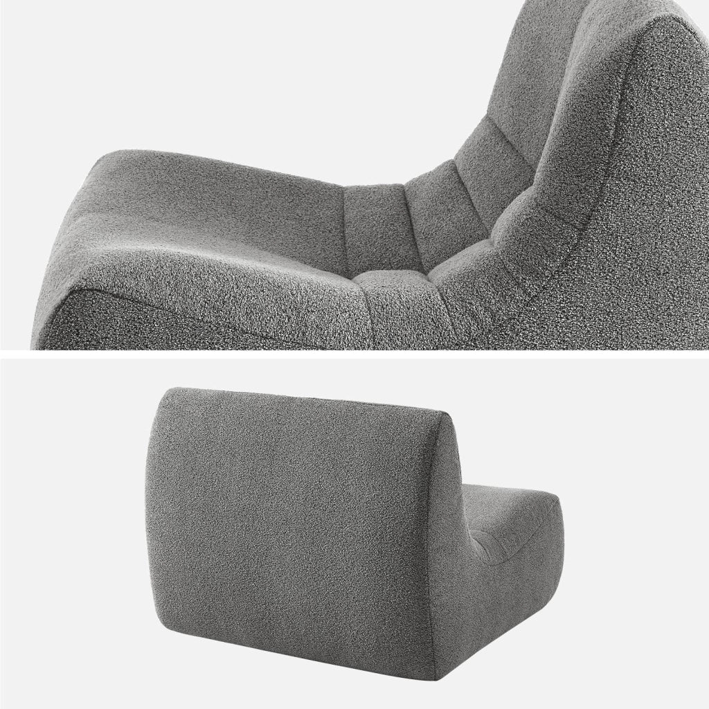 Divano modulare boucle, 2 posti, grigio