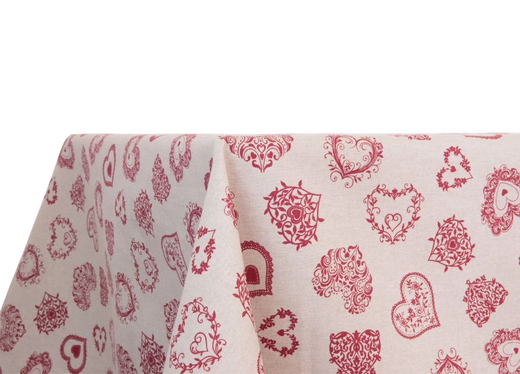 Tovaglia  Miros Disegno Cuore - 50x150 - Rosso
