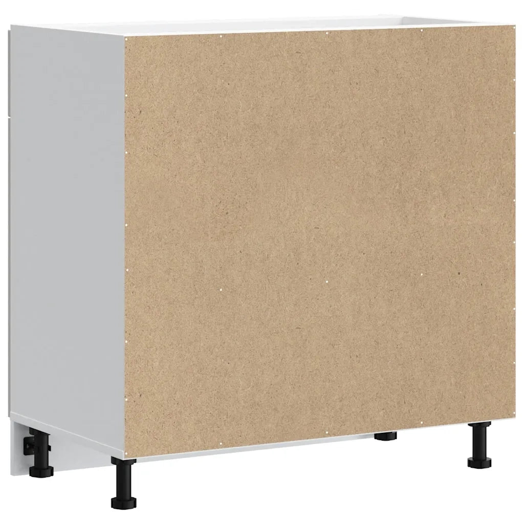 Mobile da cucina moderno con vano contenitore 80 x 46 x 81,5 cm design pulito in legno composito bianco 02_0049920