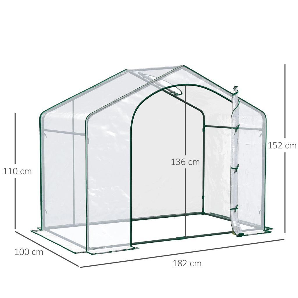 Serra da Giardino Esterno ¨C Minimal ¨C Plastica Acciaio Trasparente 180x100x152 cm