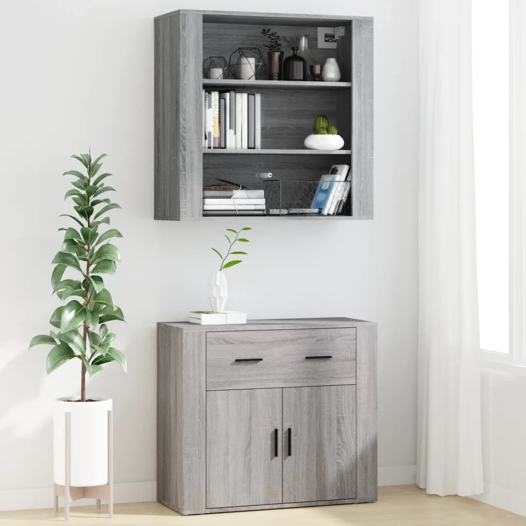 Credenza | Madia | Buffet da pranzo | Armadio da pranzo Grigio Sonoma in Legno Multistrato