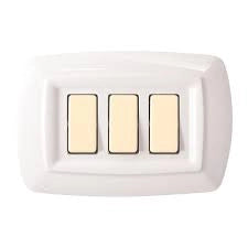 PLACCA TONDO 3 MODULI BIANCO