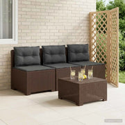 Divano da giardino 3 posti con cuscini in look rattan PP 8011981