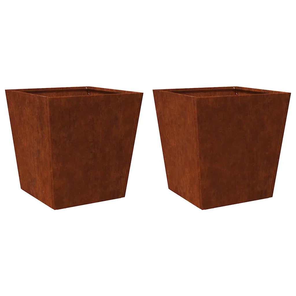 Fioriere da Giardino 2 pz 50x50x50 cm in Acciaio Corten 851079