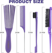 Set di pettini professionale da stile - Set di 4 pettini
